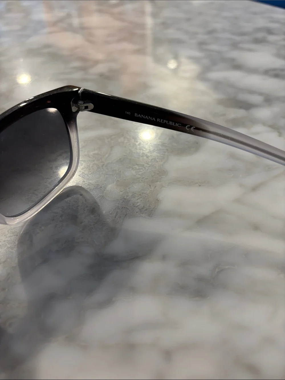 Banana Republic Black-to-Clear Ombre Sunglasses with Smoke Lenses